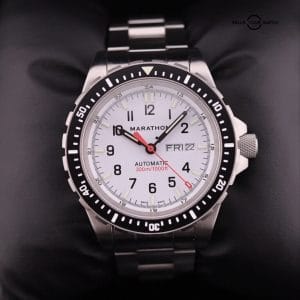 Military Marathon Arctic Jumbo Day/Date (JDD) Swiss Made 300m Diver watch