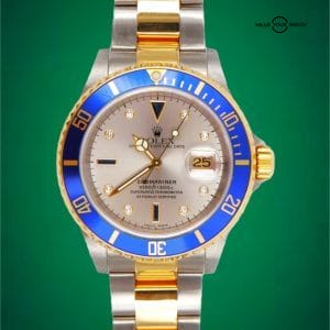 2006 Rolex Submariner 16613 Slate Serti Dial 18K Yellow Gold and SS BOXES/PAPERS