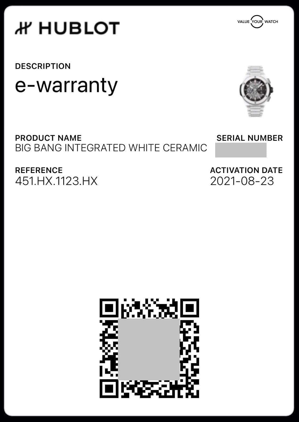 Hublot Big Bang Integrated White Ceramic - Full Set - 451.HX.1123.HX - Image 9