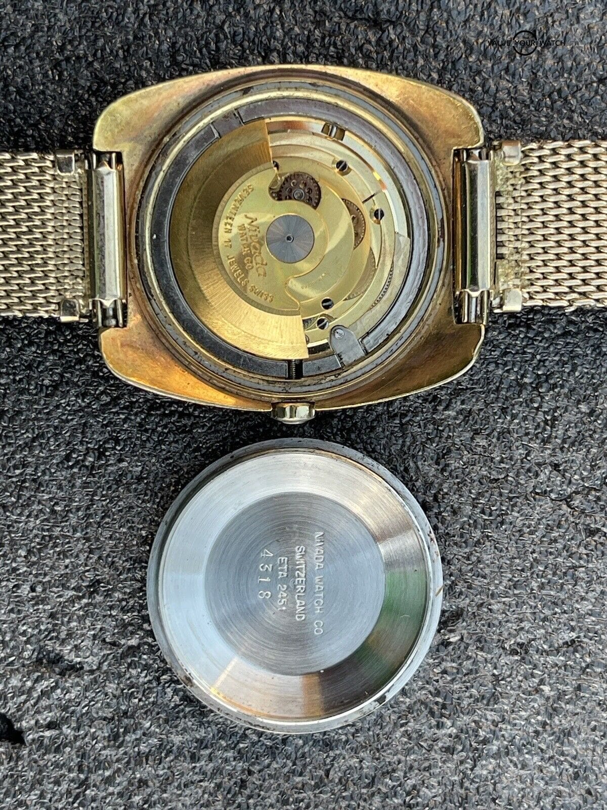 Vintage Nivada Antarctic Glacier Automatic Watch White Dial Estate