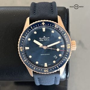 Blancpain Fifty Fathoms Bathyscaphe 5000 36S40 O52A (Full Set Blue & Rose Gold)