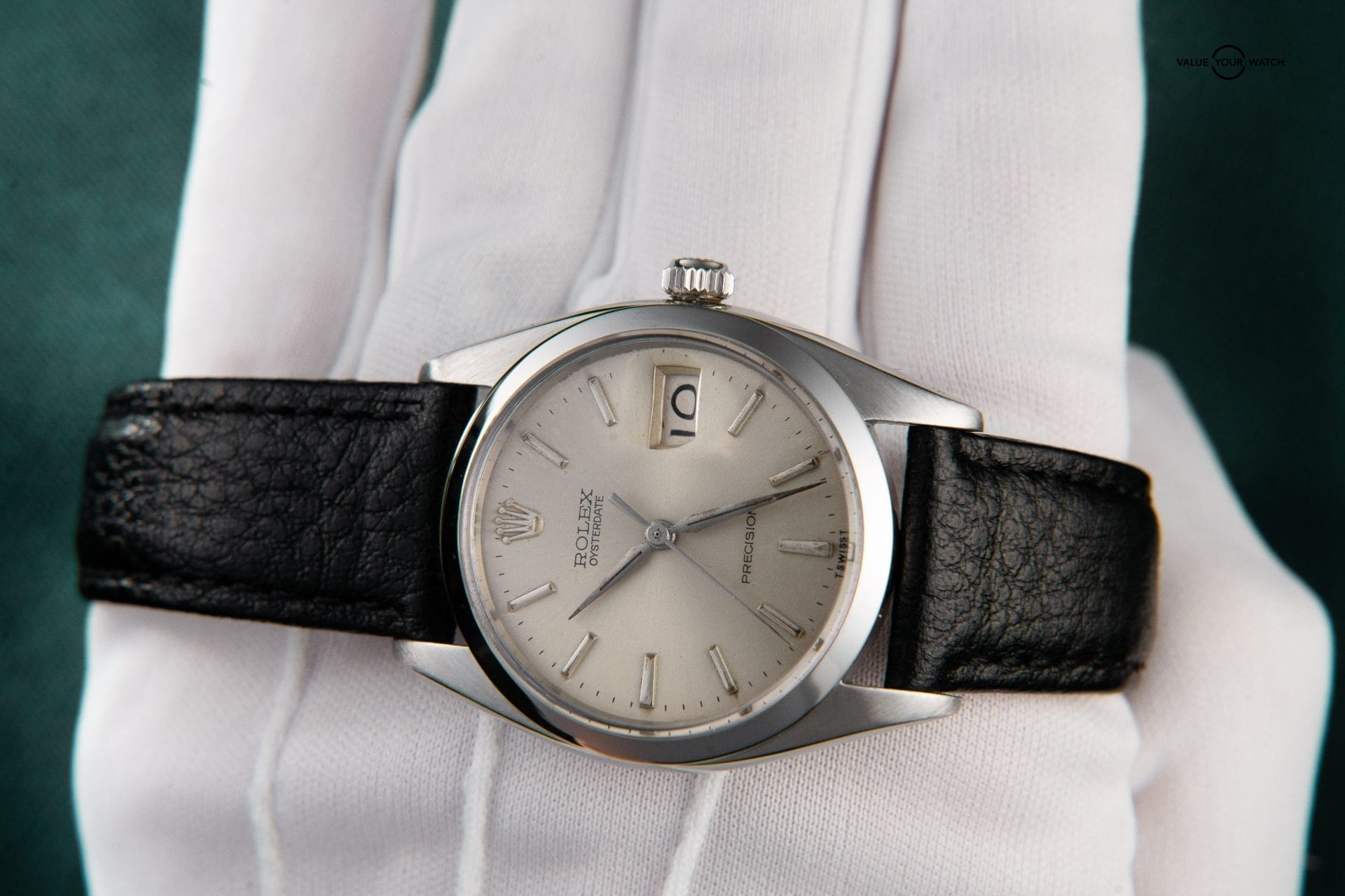 Rolex 6694 Oyster Date Precision Stainless Steel Silver Dial Manual Vintage 34mm - Image 9