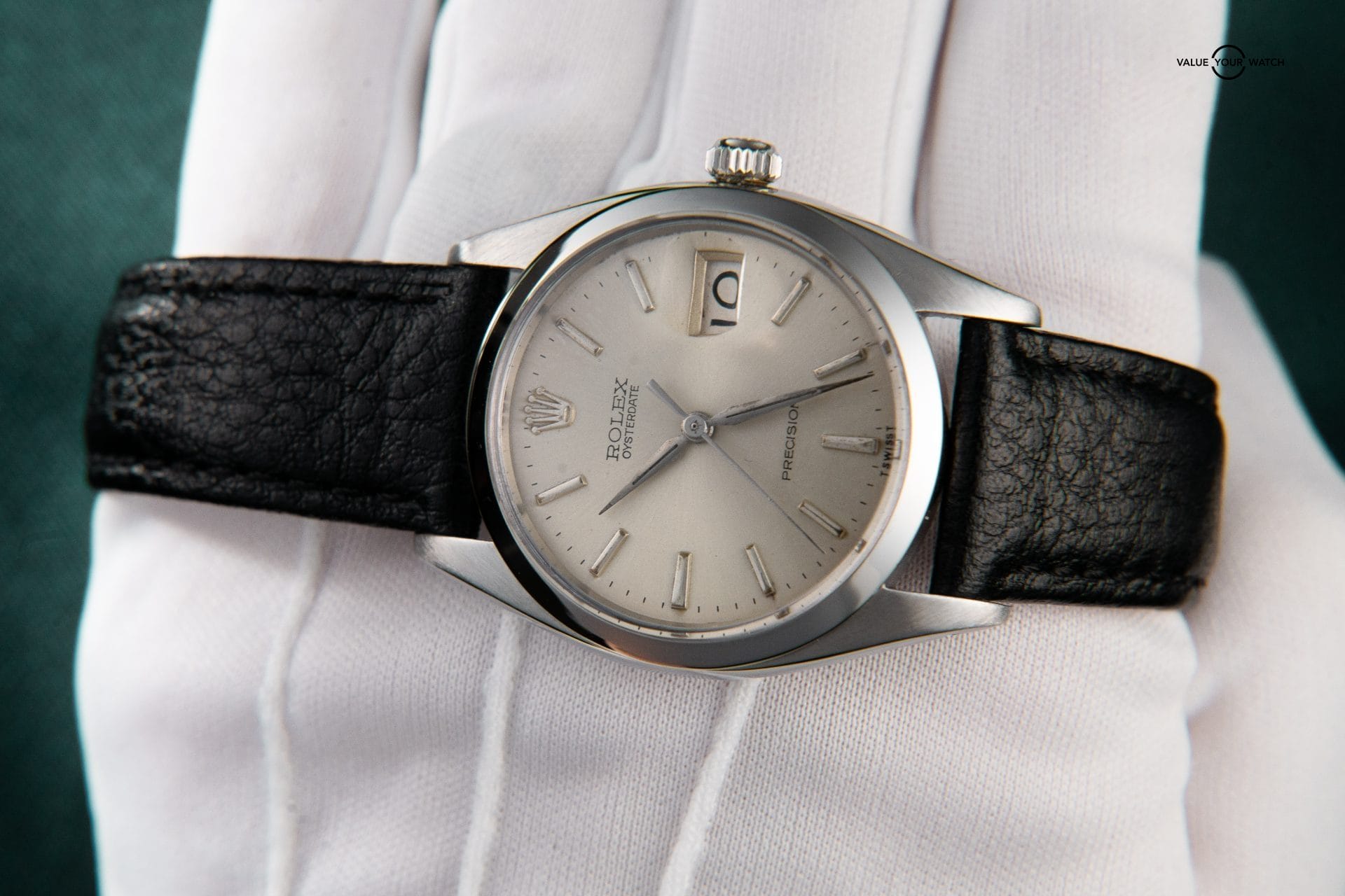 Rolex 6694 Oyster Date Precision Stainless Steel Silver Dial Manual Vintage 34mm - Image 8