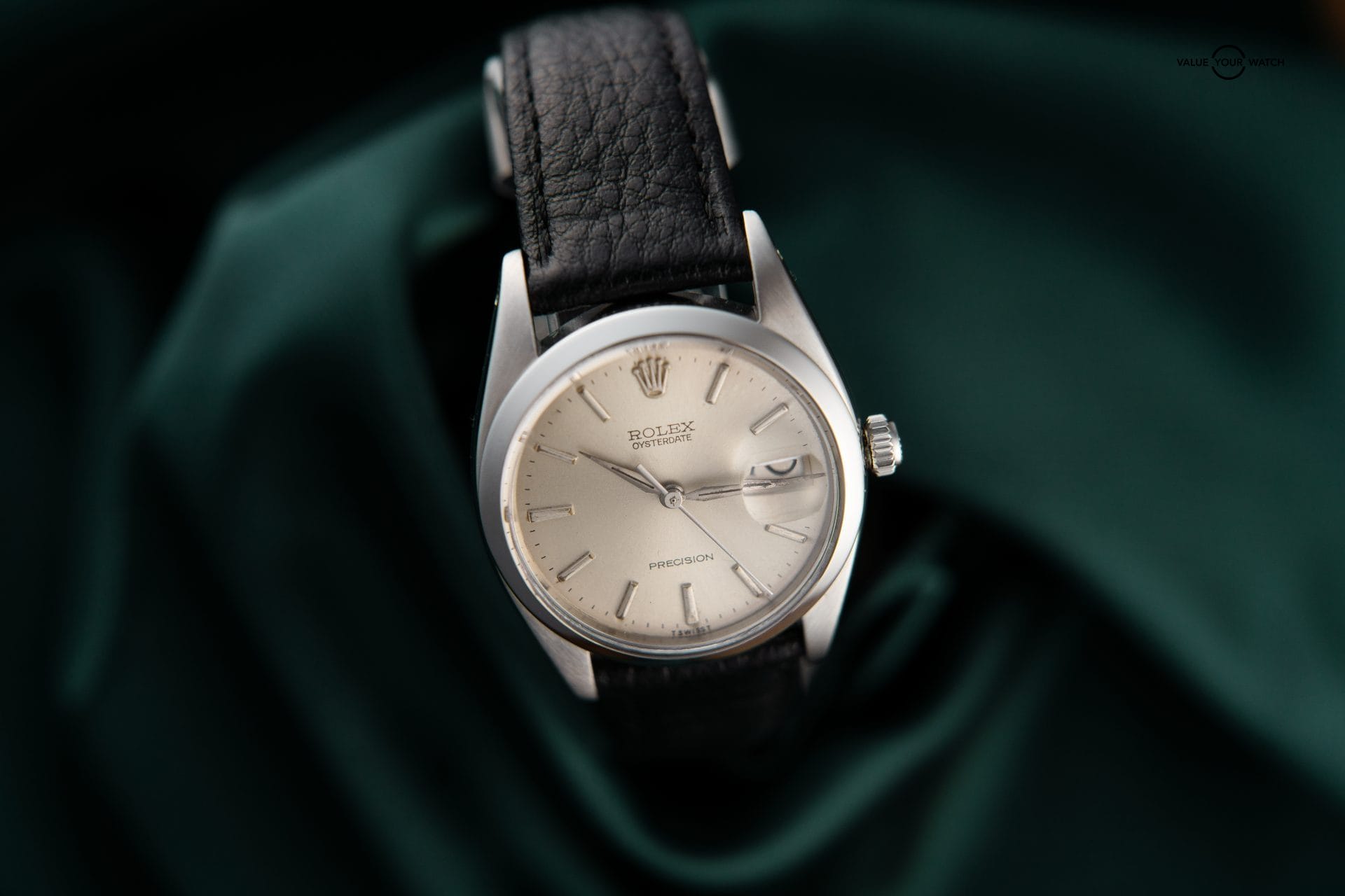 Rolex 6694 Oyster Date Precision Stainless Steel Silver Dial Manual Vintage 34mm - Image 5