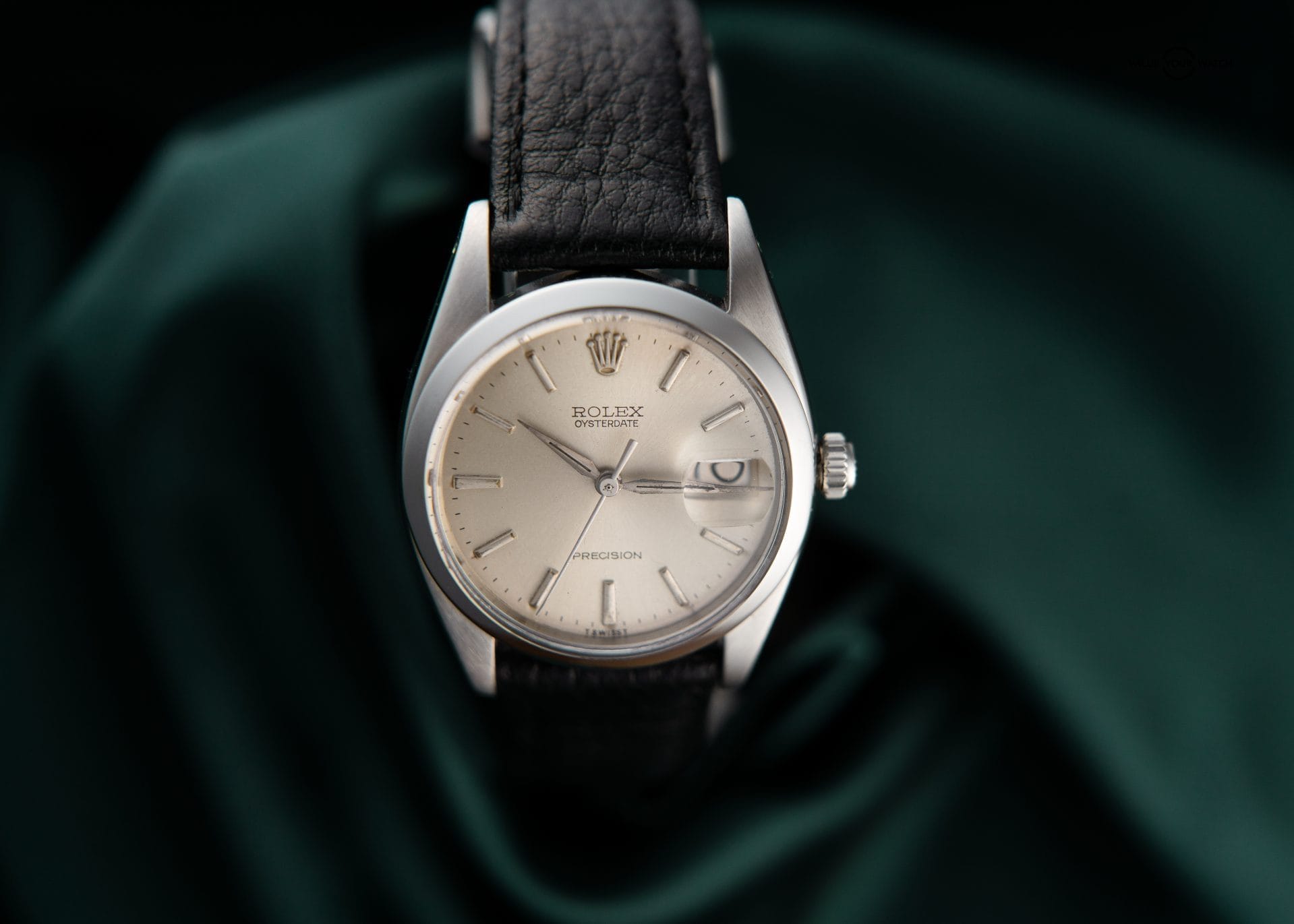 Rolex 6694 Oyster Date Precision Stainless Steel Silver Dial Manual Vintage 34mm - Image 4