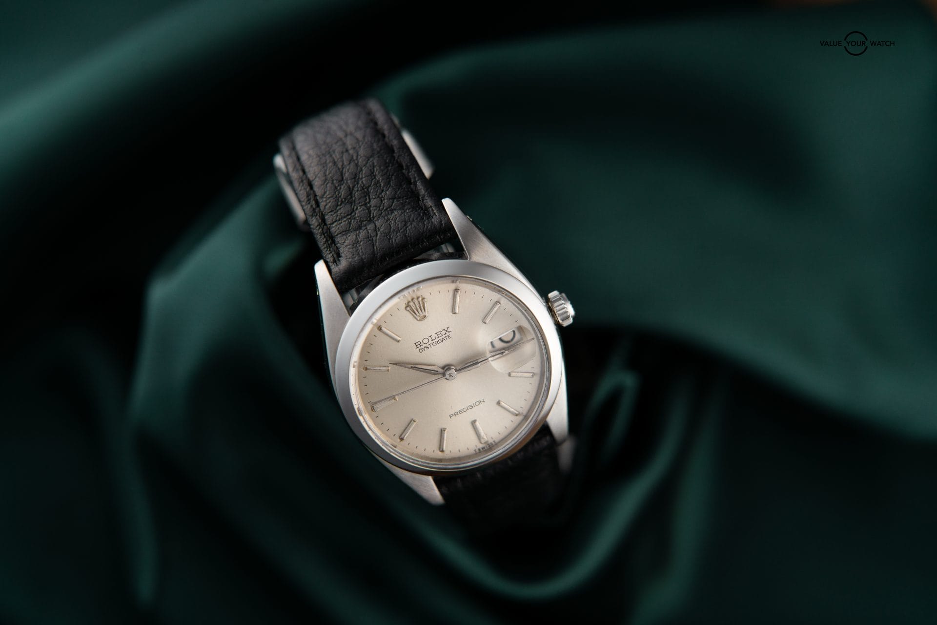 Rolex 6694 Oyster Date Precision Stainless Steel Silver Dial Manual Vintage 34mm - Image 3