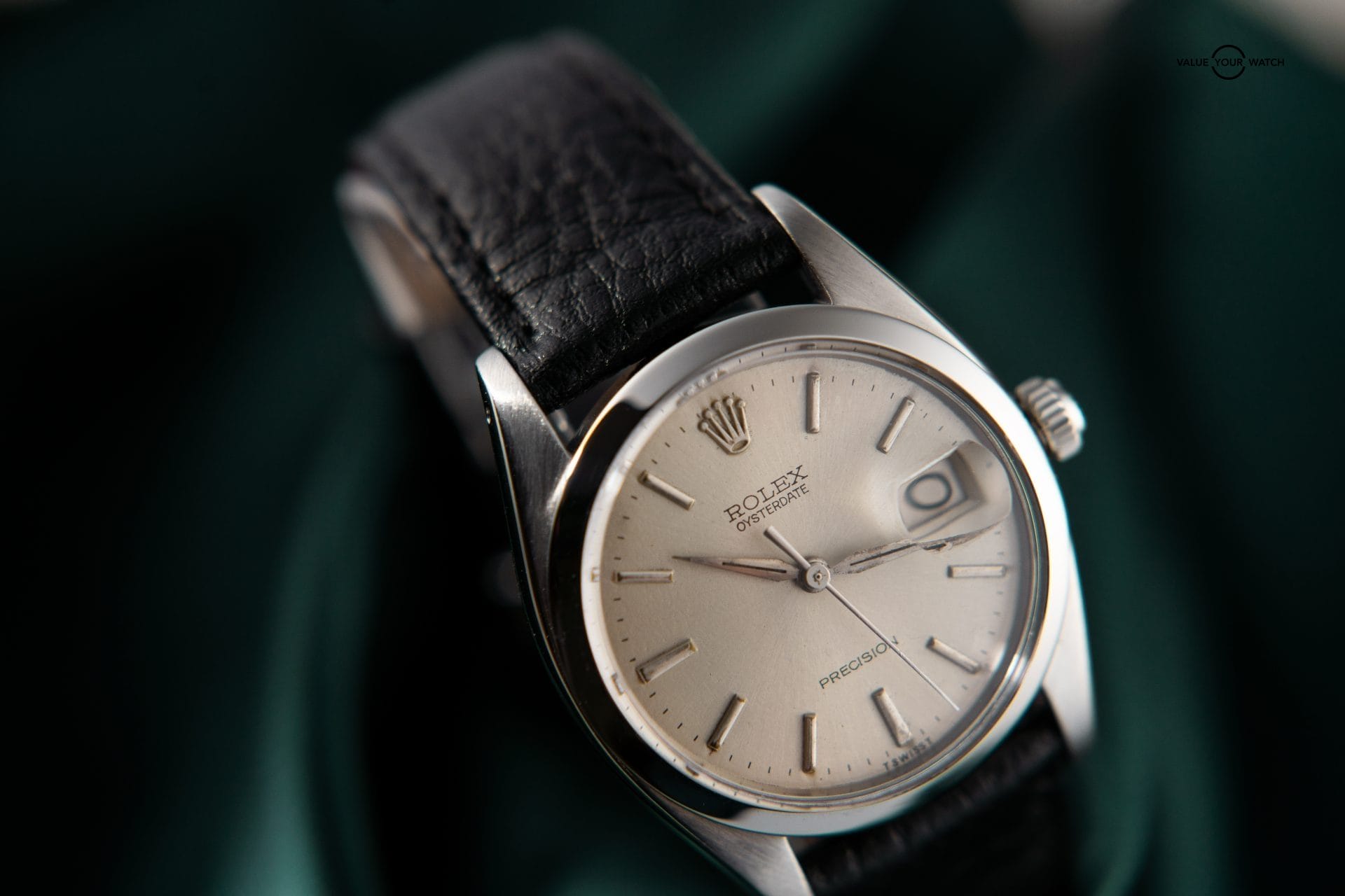 Rolex 6694 Oyster Date Precision Stainless Steel Silver Dial Manual Vintage 34mm - Image 2