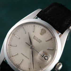 Rolex 6694 Oyster Date Precision Stainless Steel Silver Dial Manual Vintage 34mm