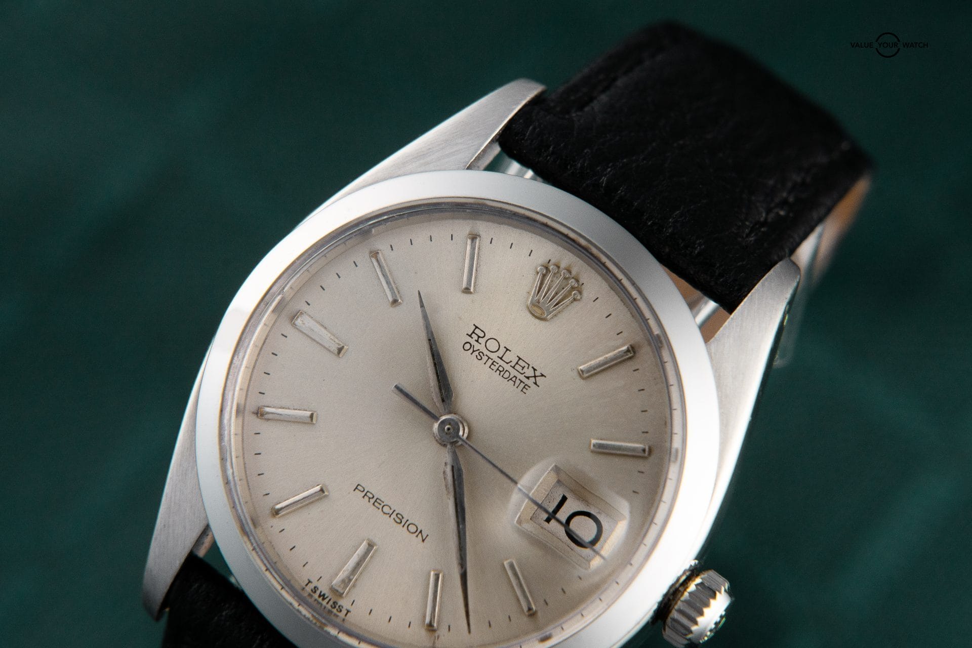 Rolex 6694 Oyster Date Precision Stainless Steel Silver Dial Manual Vintage 34mm