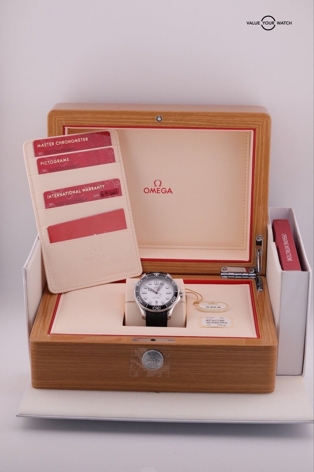 Omega Seamaster 42mm White Wave Dial Men's Watch 210.32.42.20.04.001 B&P - Image 3