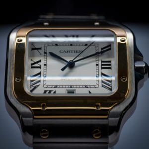 Cartier Santos Silver Dial 18KT Gold & Stainless Steel - W2SA0009 - Box & Papers