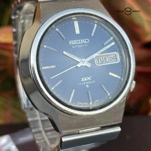 Vintage Seiko DX Automatic Watch Day Date 6106-7759 Blue Dial Estate Sale Runs