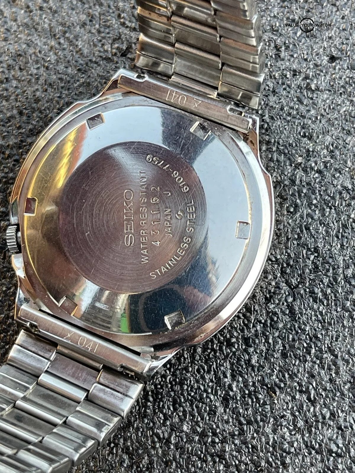 Vintage Seiko DX Automatic Watch Day Date 6106-7759 Blue Dial Estate Sale Runs - Image 6