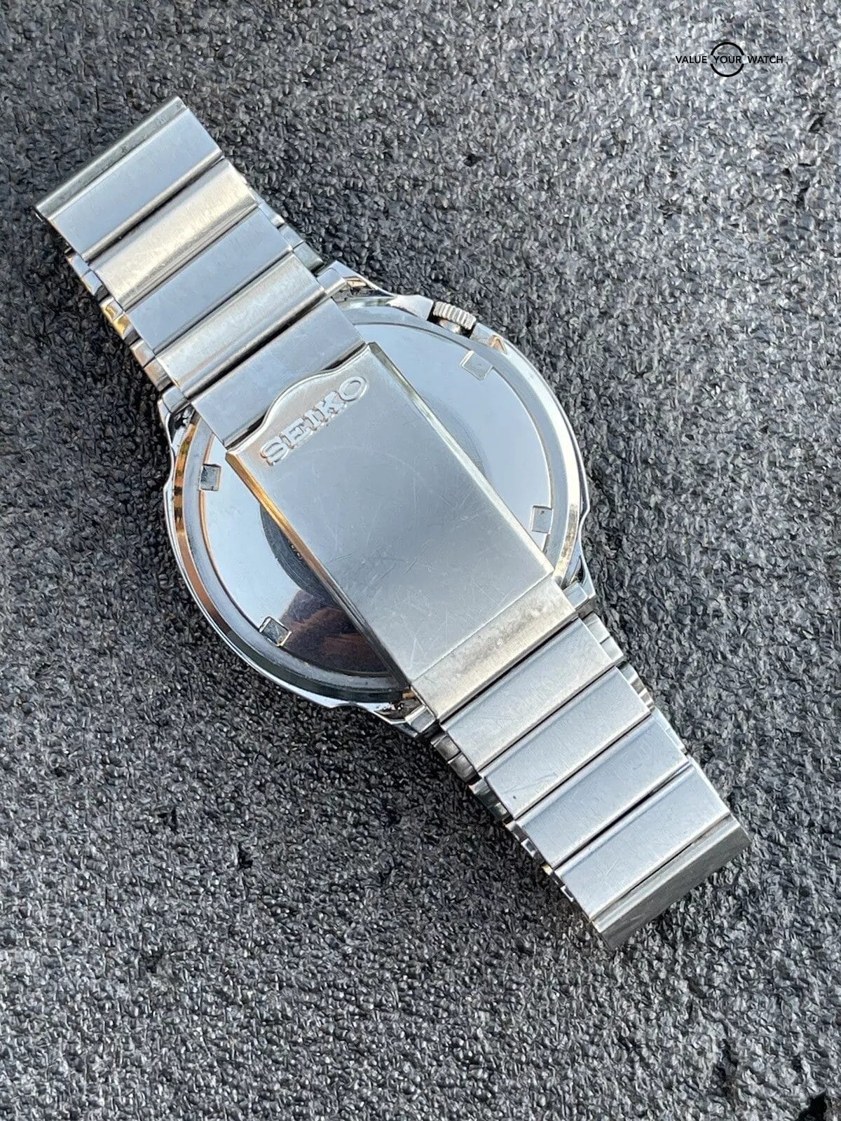 Vintage Seiko DX Automatic Watch Day Date 6106-7759 Blue Dial Estate Sale Runs - Image 8