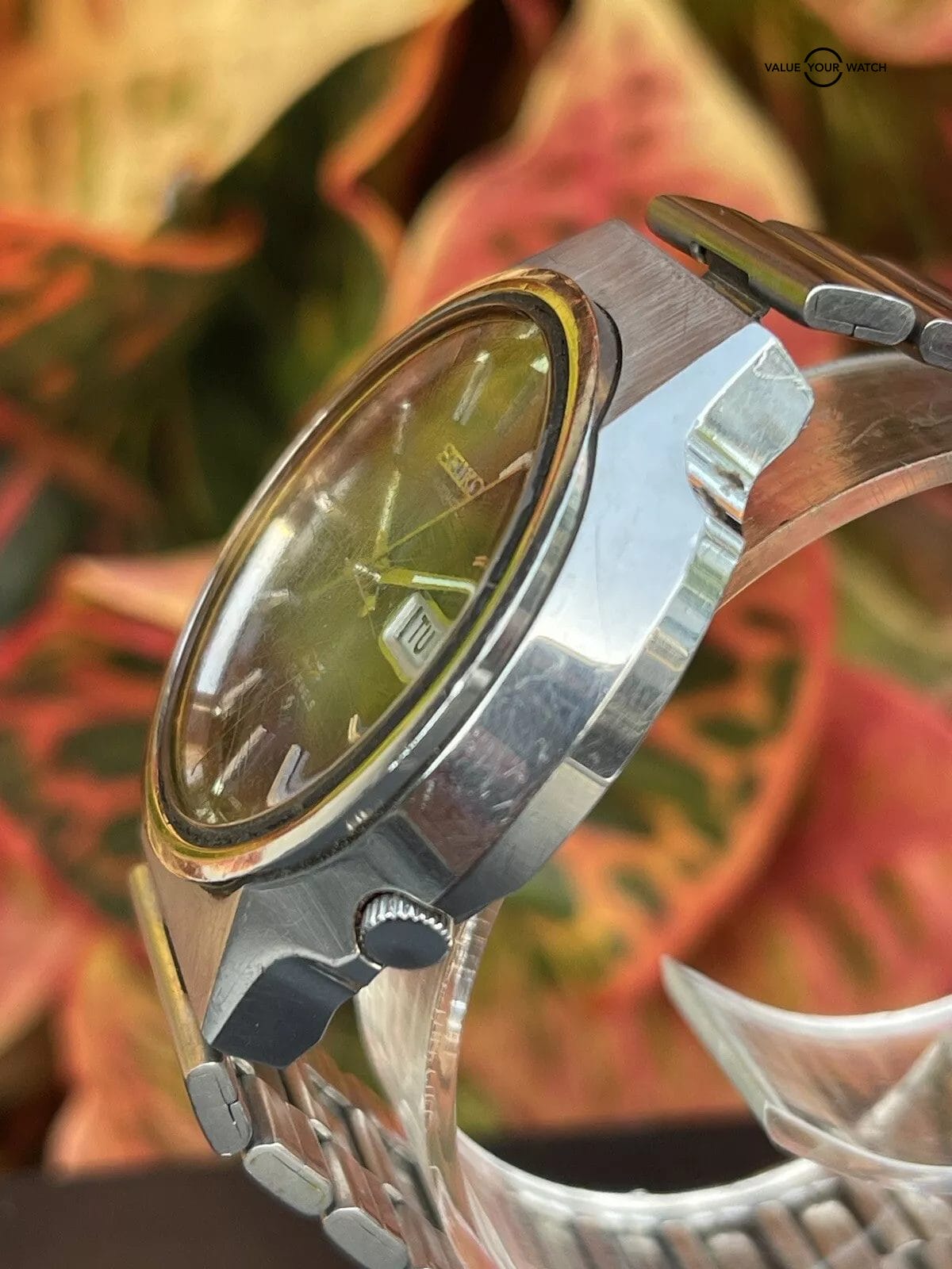 Vintage Seiko DX Automatic Watch Day Date 6106-7759 Blue Dial Estate Sale Runs - Image 12