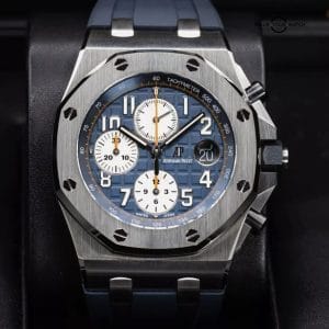 Audemars Piguet Royal Oak Blue Men’s Watch with Rubber Strap -…