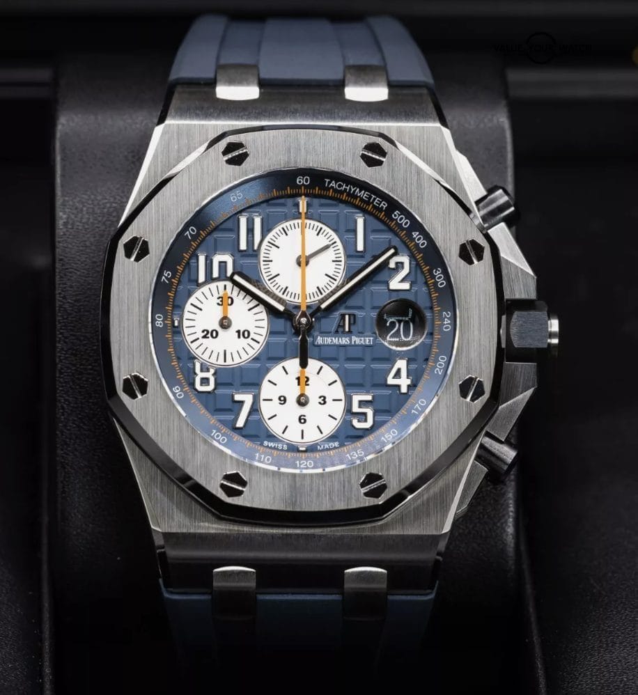 Audemars Piguet Royal Oak Blue Men's Watch with Rubber Strap -...