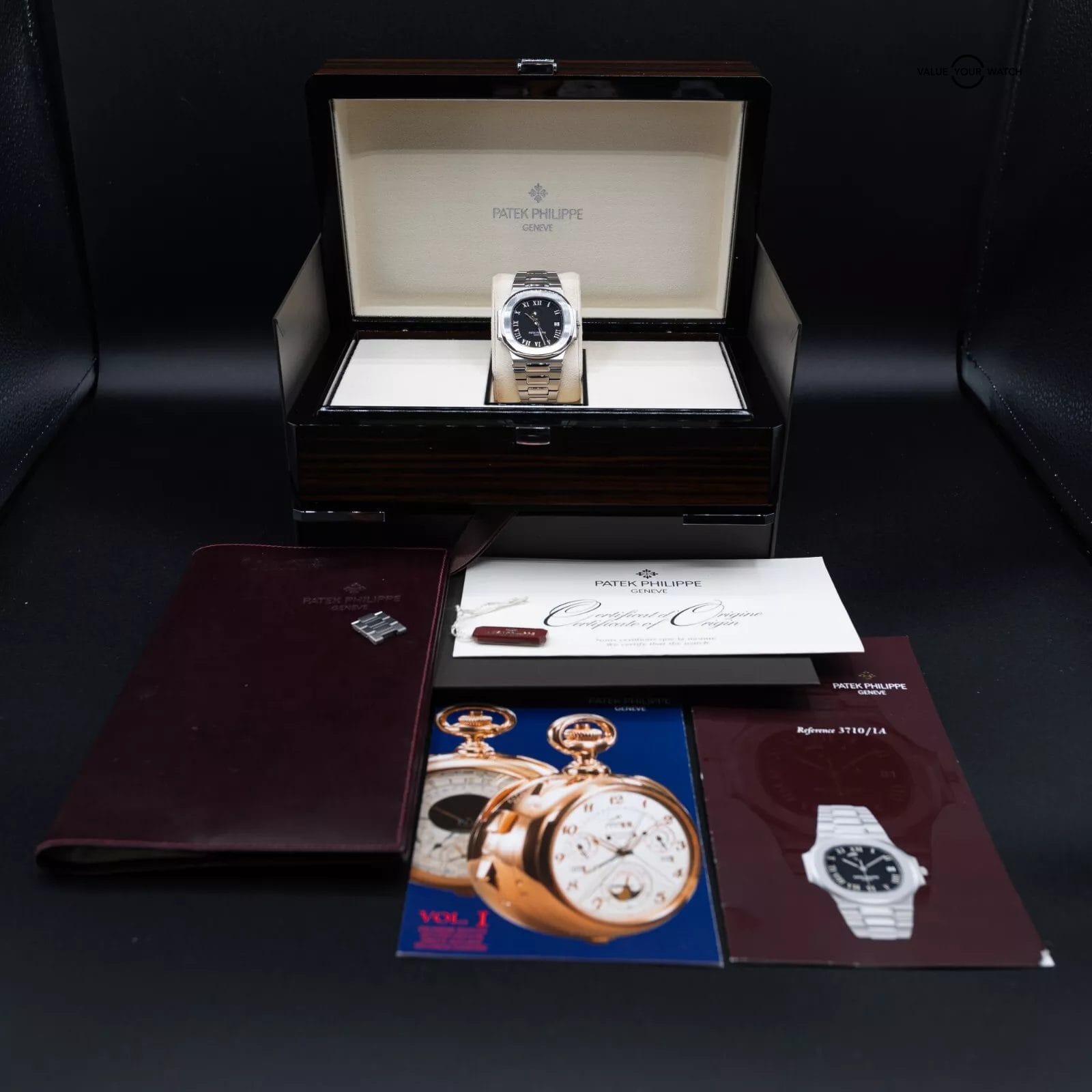 Patek Philippe Nautilus Jumbo Steel Black Power Reserve 42mm 3710