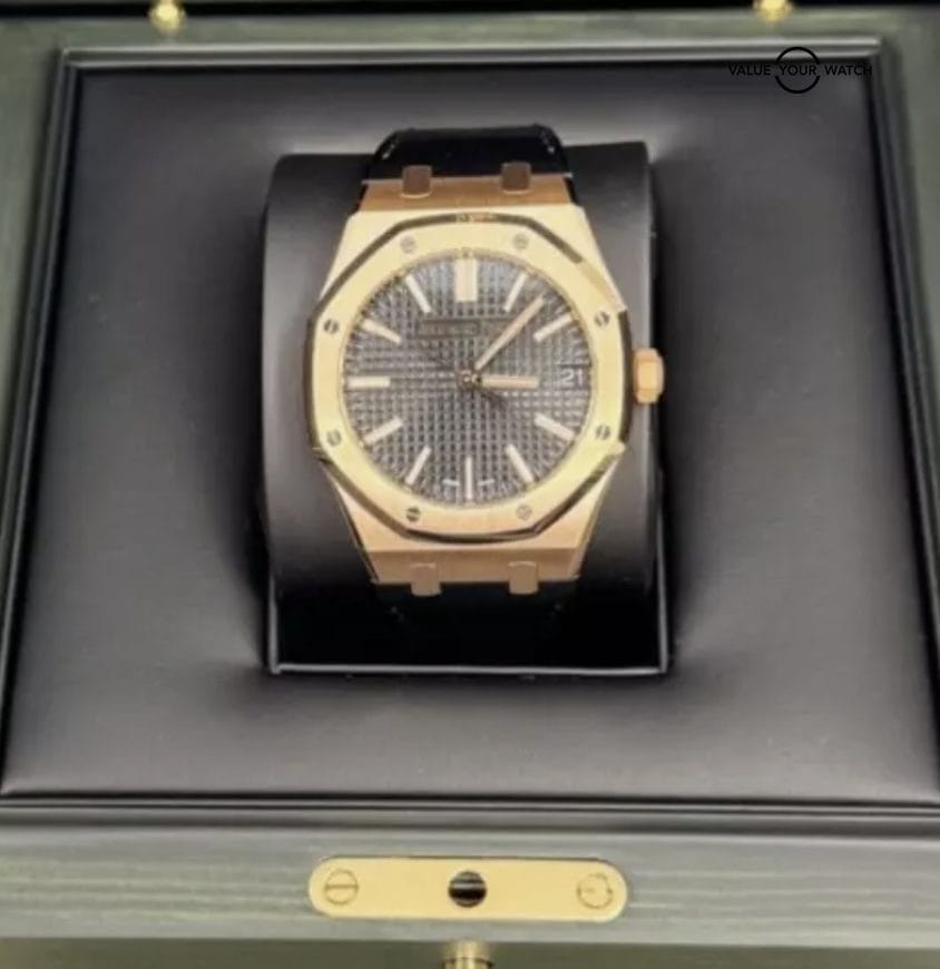 MINT 2023 Complete Set Audemars Piguet Royal Oak 18k Rose Gold Black Dial 41mm - Image 2