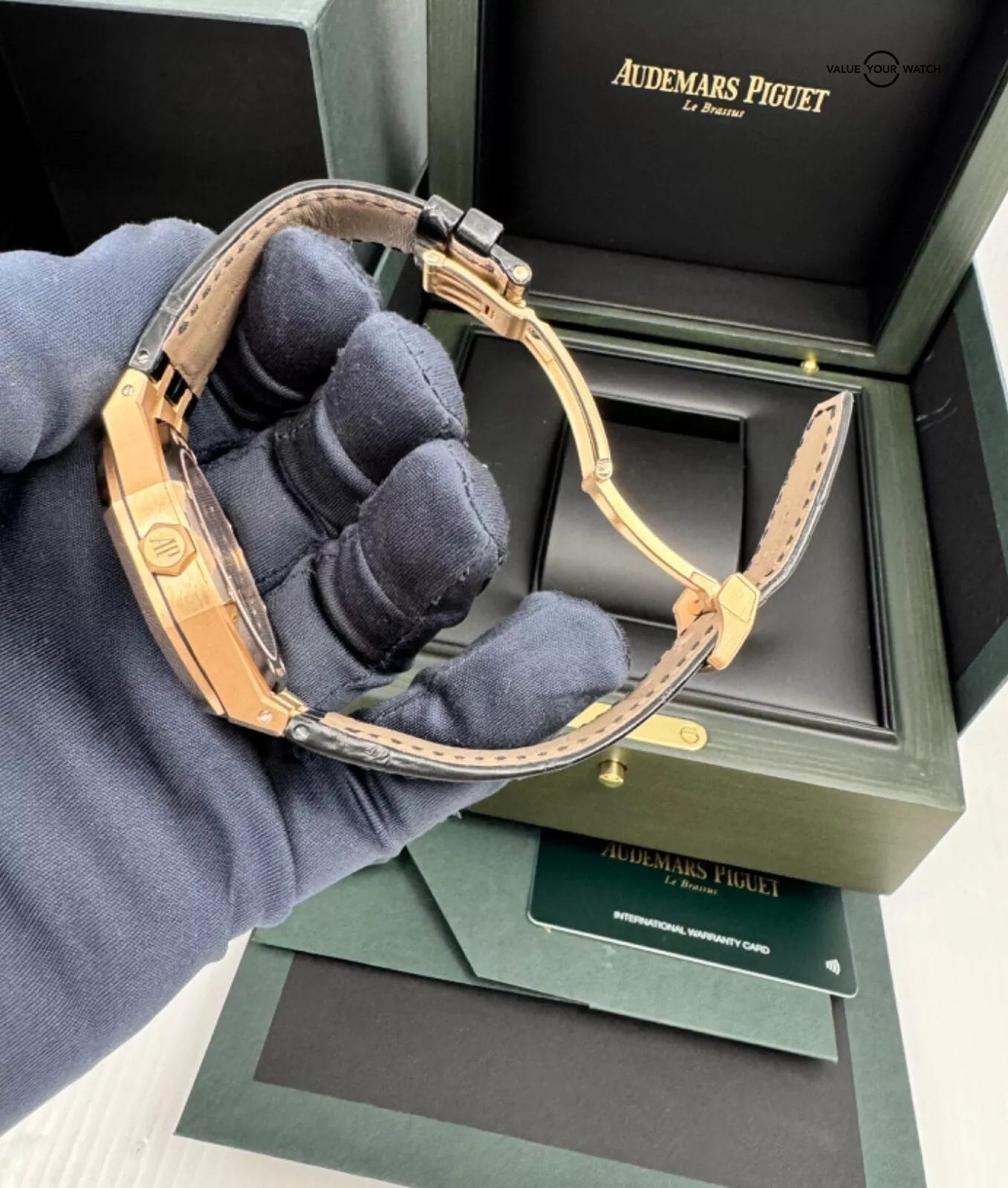 MINT 2023 Complete Set Audemars Piguet Royal Oak 18k Rose Gold Black Dial 41mm - Image 5