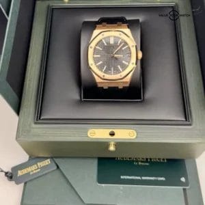 MINT 2023 Complete Set Audemars Piguet Royal Oak 18k Rose Gold Black Dial 41mm