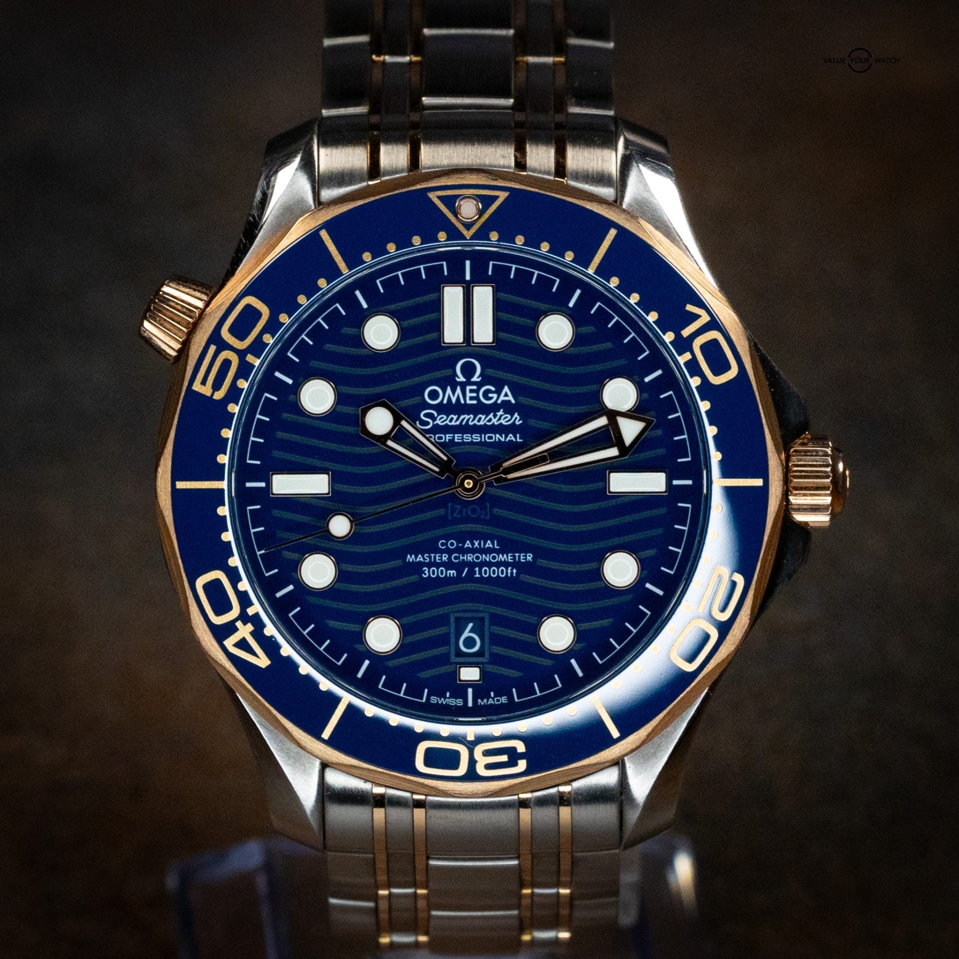 Omega seamaster 300 steel gold best sale