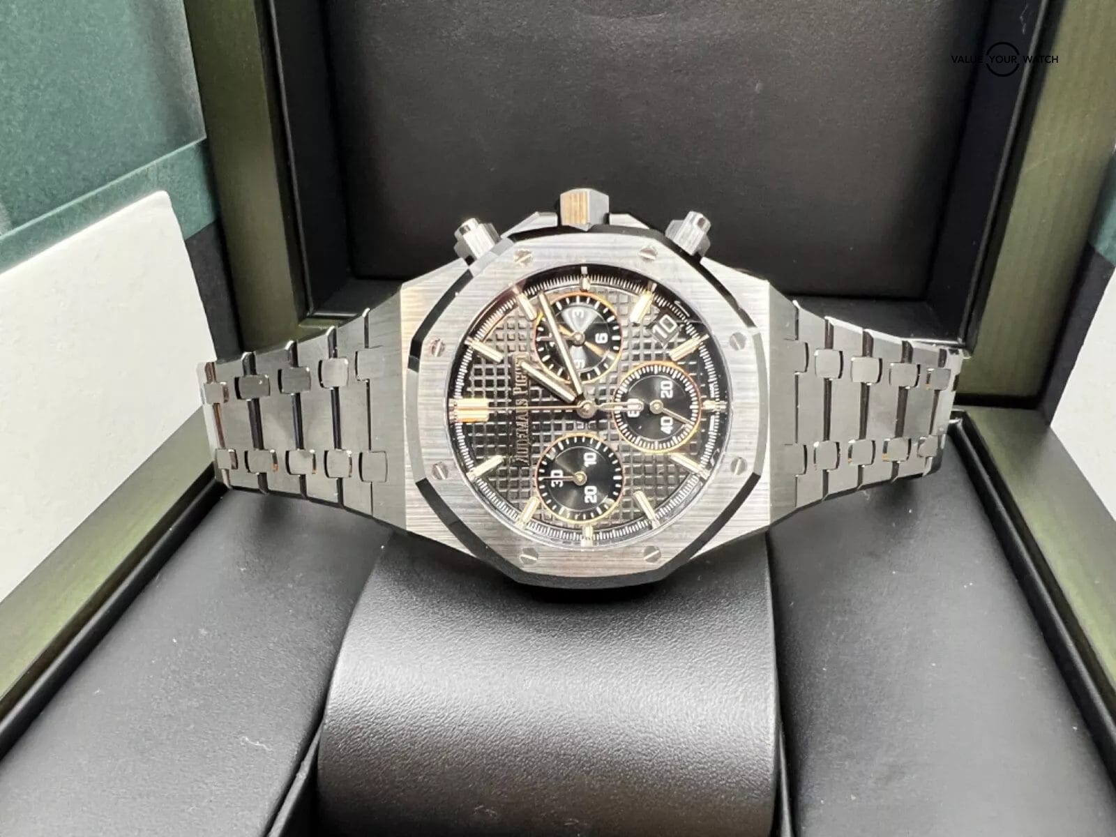 2024 Black Ceramic Chronograph Audemars Piguet Royal Oak 41MM Complete Set - Image 3