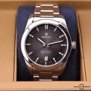 Monta Noble Anthracite Dial Watch | Sellita SW300 Automatic Watch | Complete Set