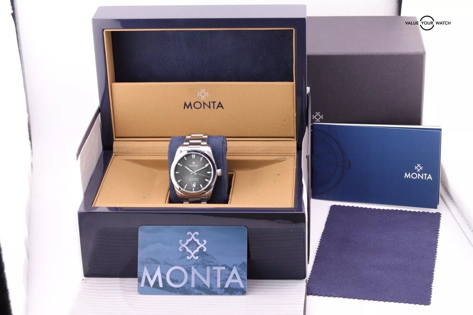Monta Noble Anthracite Dial Watch | Sellita SW300 Automatic Watch | Complete Set - Image 9