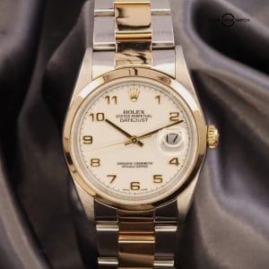 Two Tone Rolex Datejust White Dial MSRP $8,650 – REF # 16203 – FULL SET