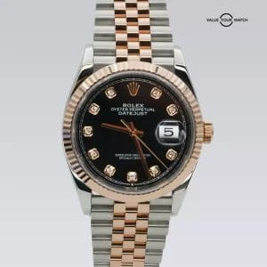 ROLEX Datejust 126231 18K Rose Gold SS Black Diamond Dial 2020 Boxes/Papers!