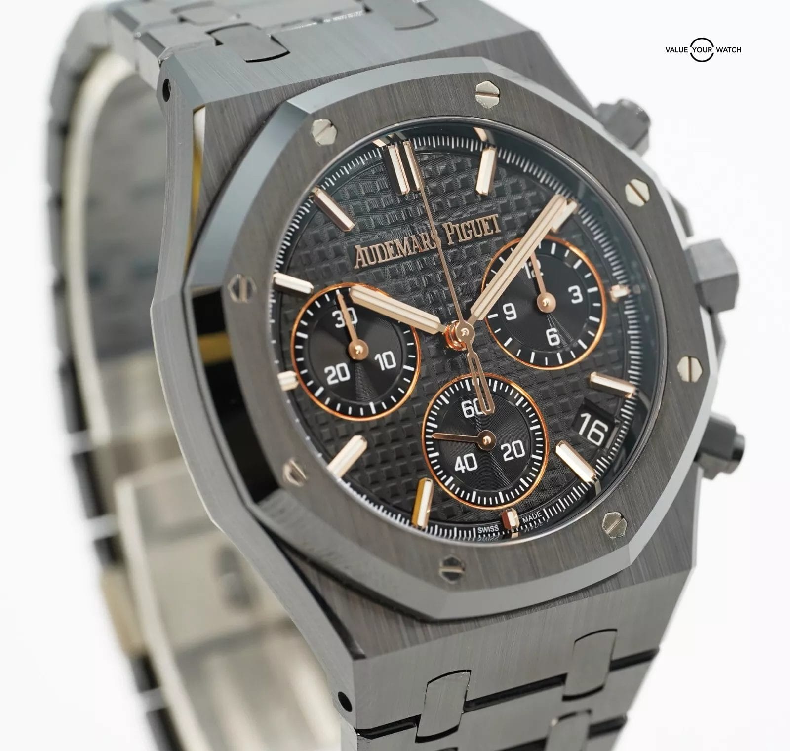 Audemars Piguet Royal Oak Chronograph 41mm Black Ceramic 2022 BOXES/PAPERS! - Image 4