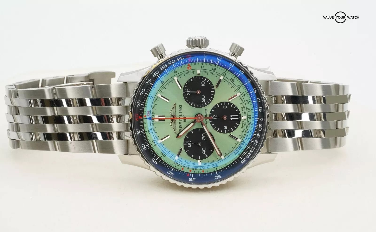 Breitling Navitimer 1 B01 Chronograph 43mm Green Dial 2 Extra Straps 2024 B/P!! - Image 14