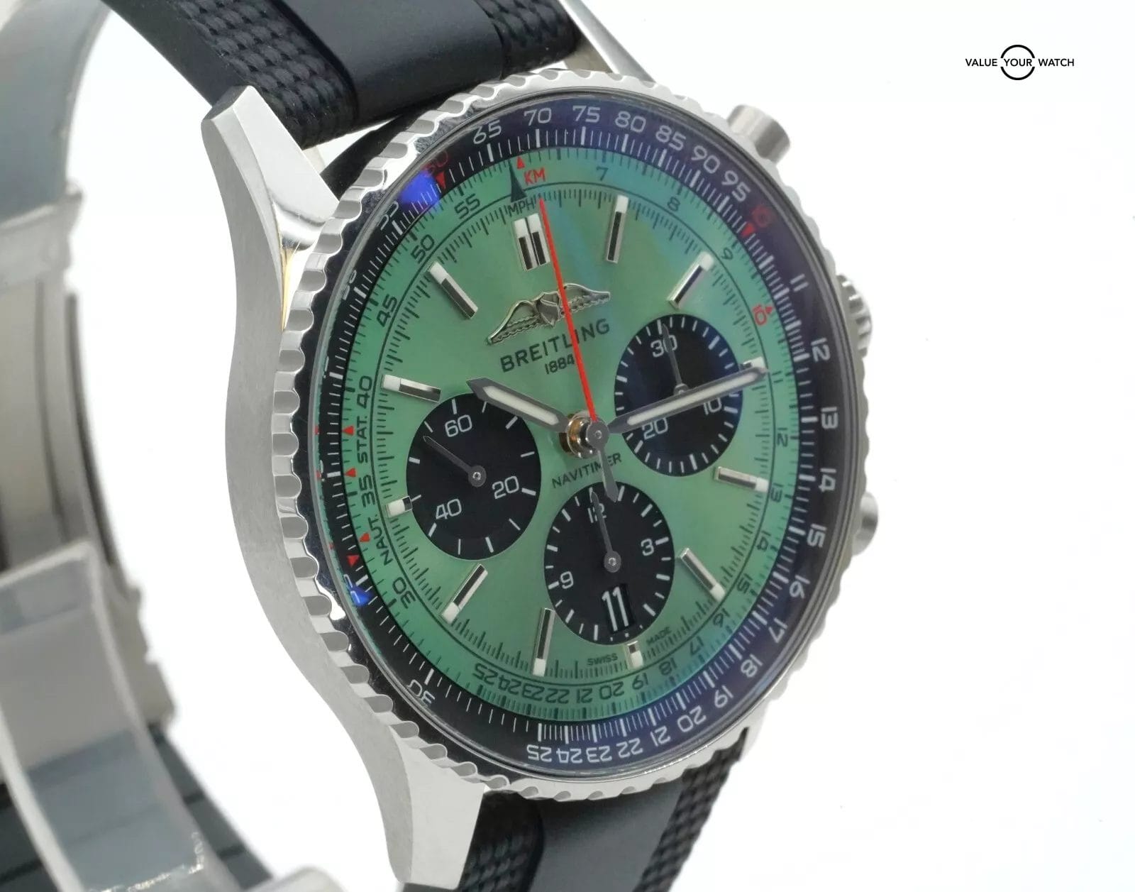 Breitling Navitimer 1 B01 Chronograph 43mm Green Dial 2 Extra Straps 2024 B/P!! - Image 15
