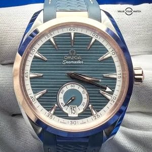 OMEGA Aqua Terra Small Seconds Rose Gold Blue Men's Watch - 220.22.41.21.03.001
