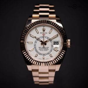 ROLEX Sky-Dweller 42mm in Rose Gold, White Dial, Ref. 326935, Complete Set