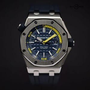 AUDEMARS PIGUET Royal Oak Offshore Diver “Funky Colors,” Ref. 15710ST.OO.A027CA.01, Complete Set