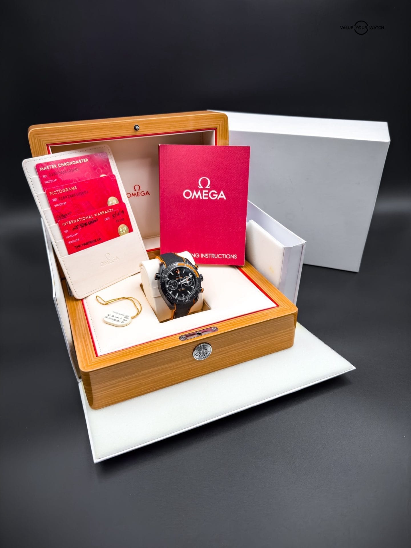 Omega Seamaster Planet Ocean Deep Black Chrono Orange 600M 45.5mm Complete Set 215.92.46.51.01.001 - Image 3