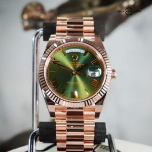 Rolex Day-Date 228235 Olive Dial President Bracelet Unworn BNIN B&P