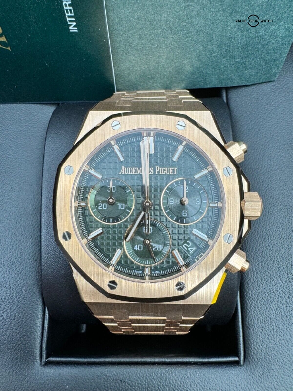 2023 Unworn Green Dial Box Papers AP Audemars Piguet 18k Rose Gold 41mm 26240OR