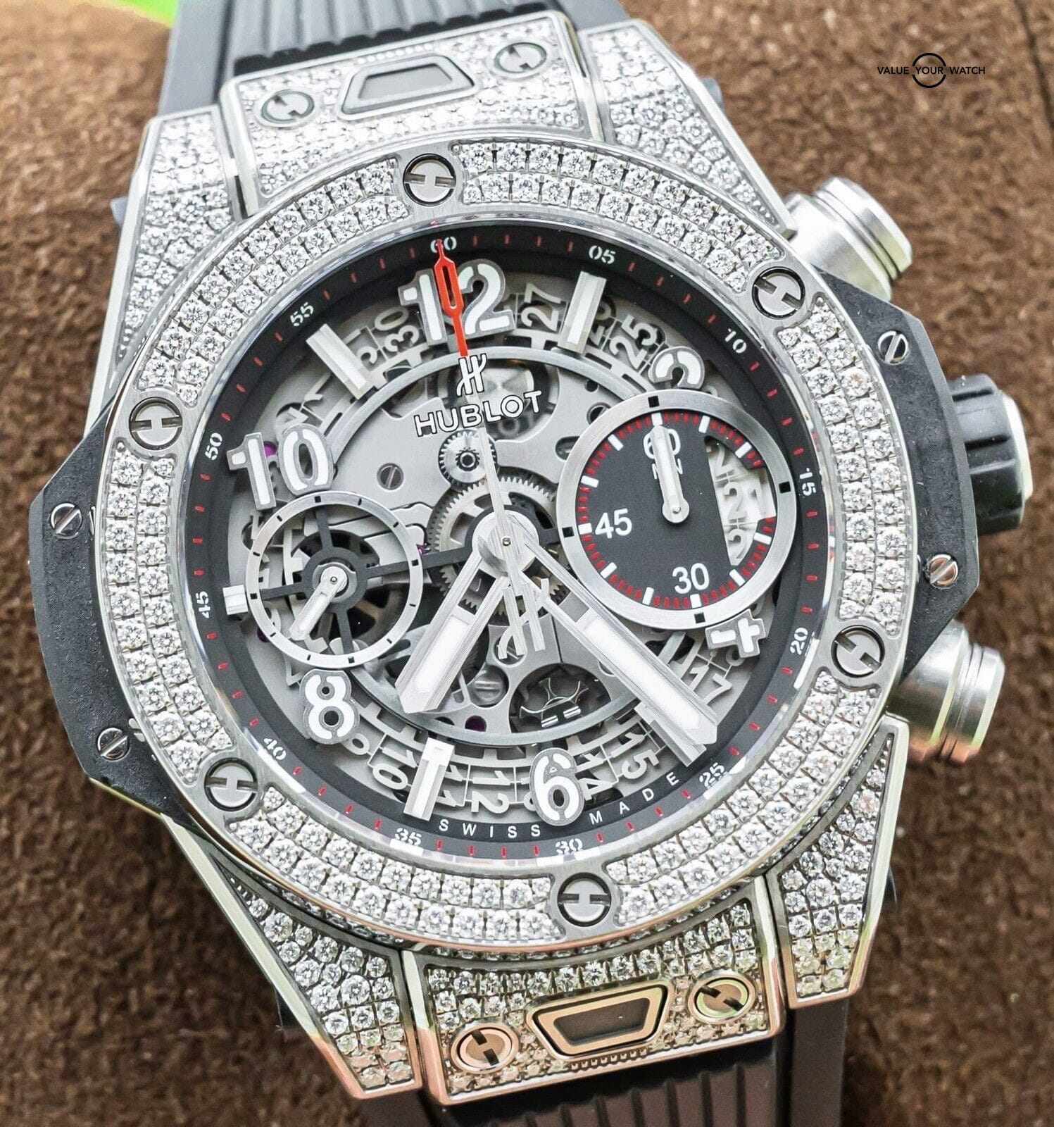 Hublot Big Bang Unico Titanium Pave Diamonds 42 mm $35K MSRP 441.NX.1170.RX.1704 - Image 8