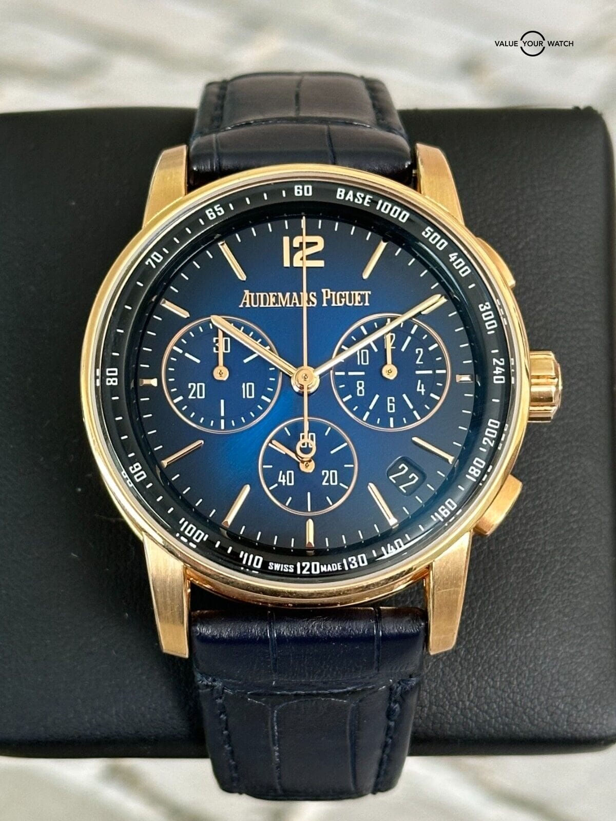 Audemars Piguet Code 11.59 Chronograph 41mm Rose Gold AP Smoked Blue 26393OR - Image 16