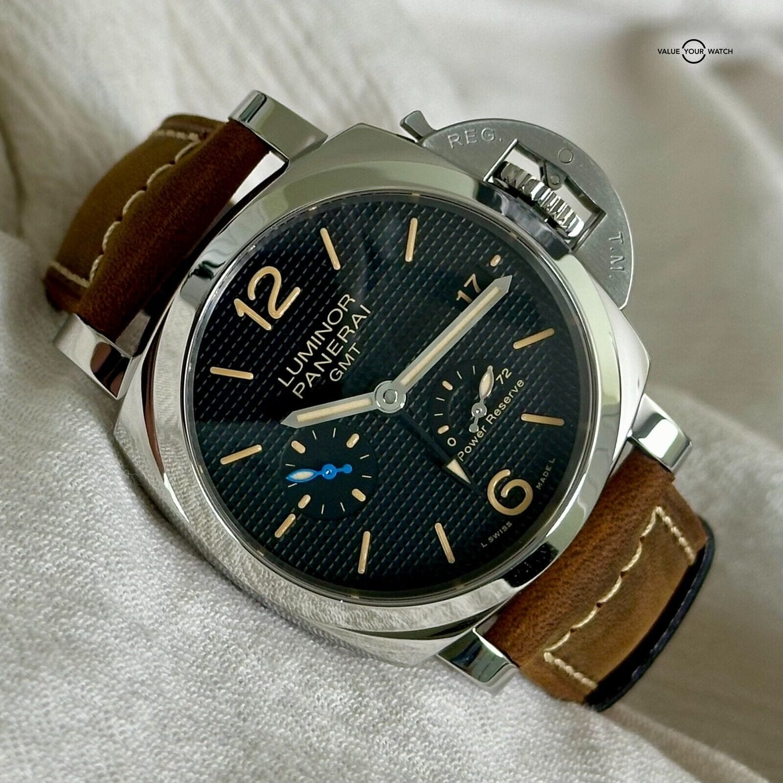 Panerai Luminor 1950 3 Days GMT Power Reserve Acciaio 42mm Hobnail PAM01537 - Image 16