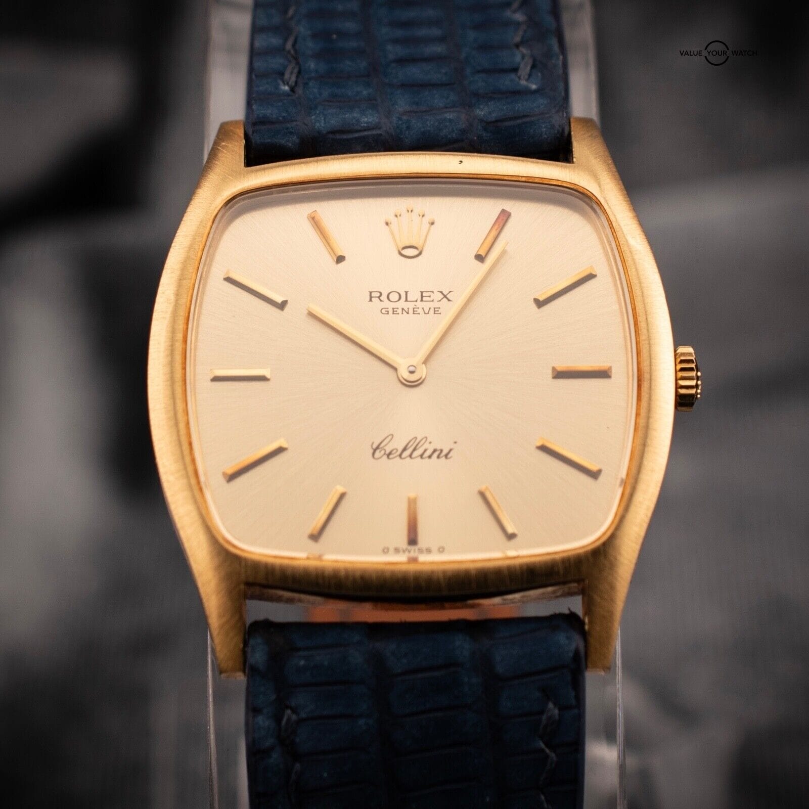 1979 Rolex Cellini, Ref. 3805 Champagne Dial 18K Yellow Gold Mens Watch with B&P