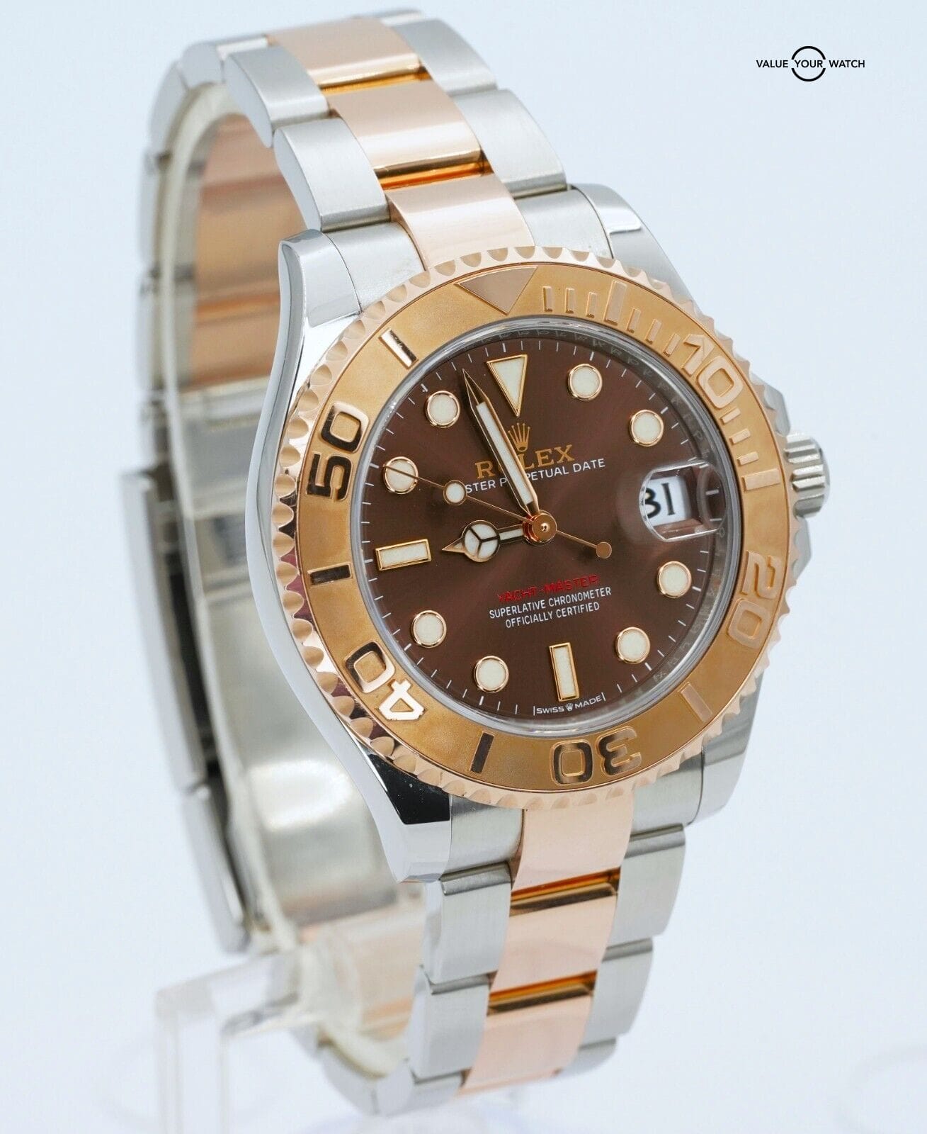 2022 ROLEX Yacht-Master 268621 37mm 18K Rose Gold Chocolate Dial BOXES/PAPERS! - Image 12
