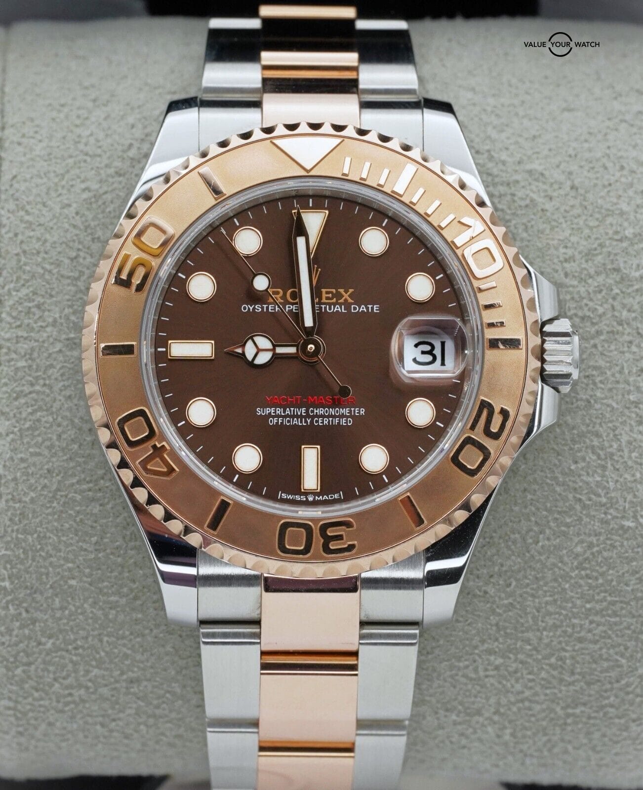 2022 ROLEX Yacht-Master 268621 37mm 18K Rose Gold Chocolate Dial BOXES/PAPERS! - Image 2