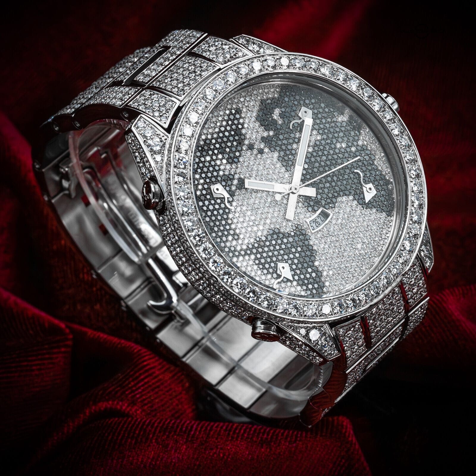 Jacob & Co. Five Time Zone “The World is Yours” Pave Diamonds 47mm 
