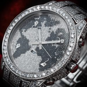 Jacob & Co. Five Time Zone “The World is Yours” Pave Diamonds 47mm World Time