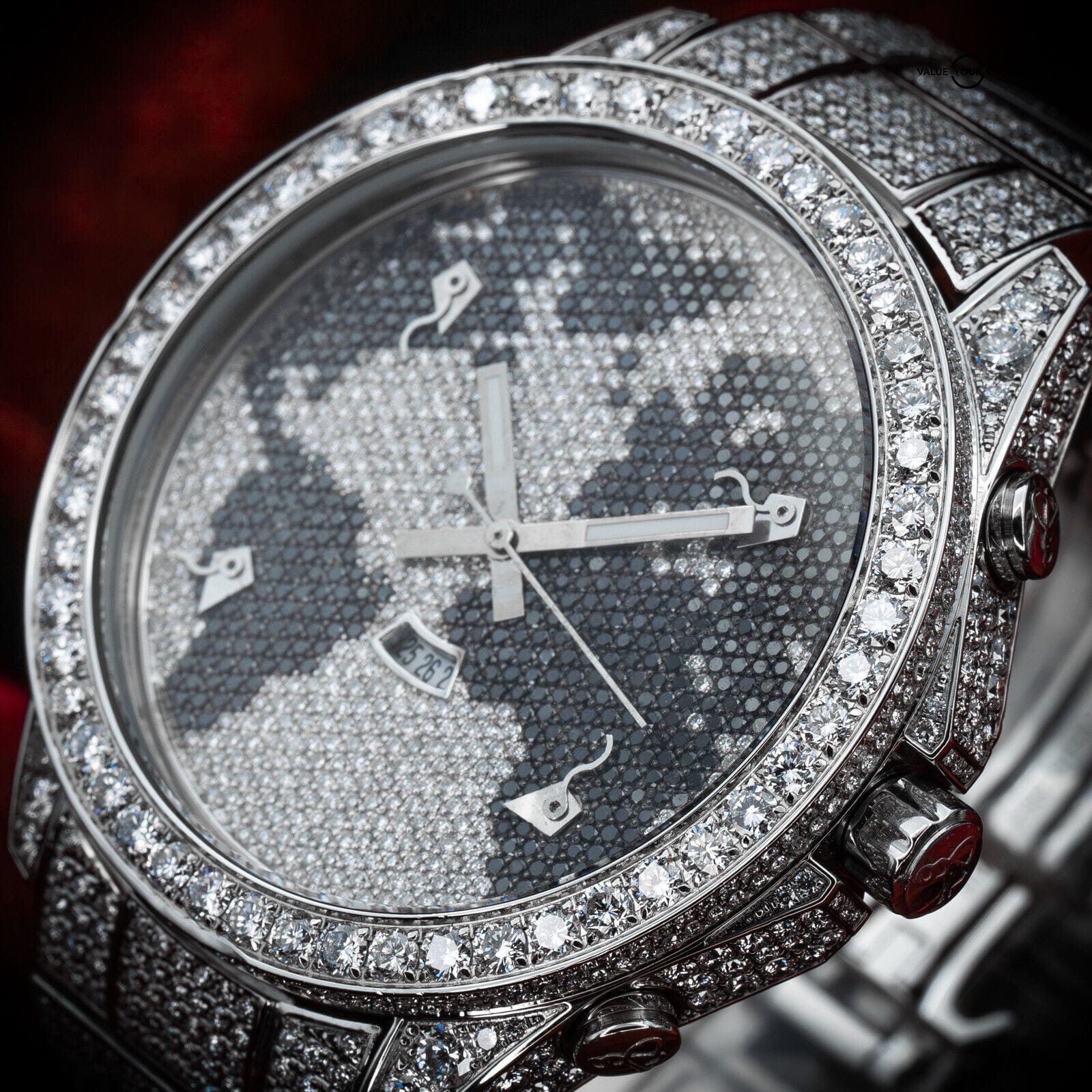 Jacob & Co. Five Time Zone “The World is Yours” Pave Diamonds 47mm World  Time