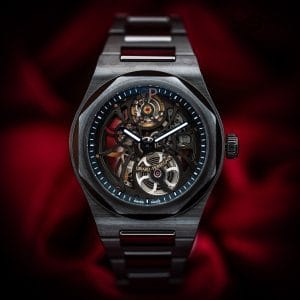 Girard Perregaux Laureato Skeleton Openworked Black Ceramic Complete Set MINT